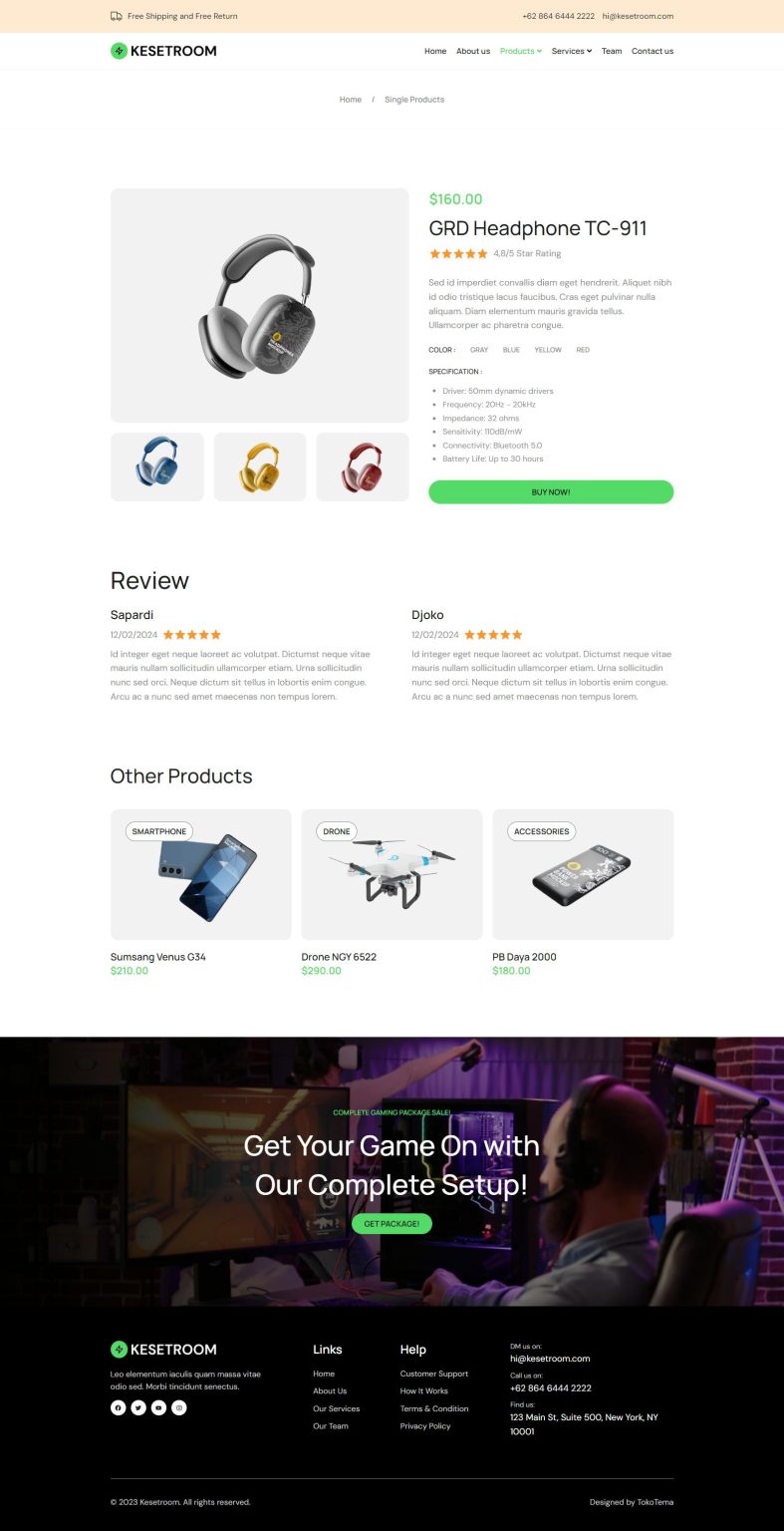 Download Kesetroom - Electronic Business Elementor Template Kit