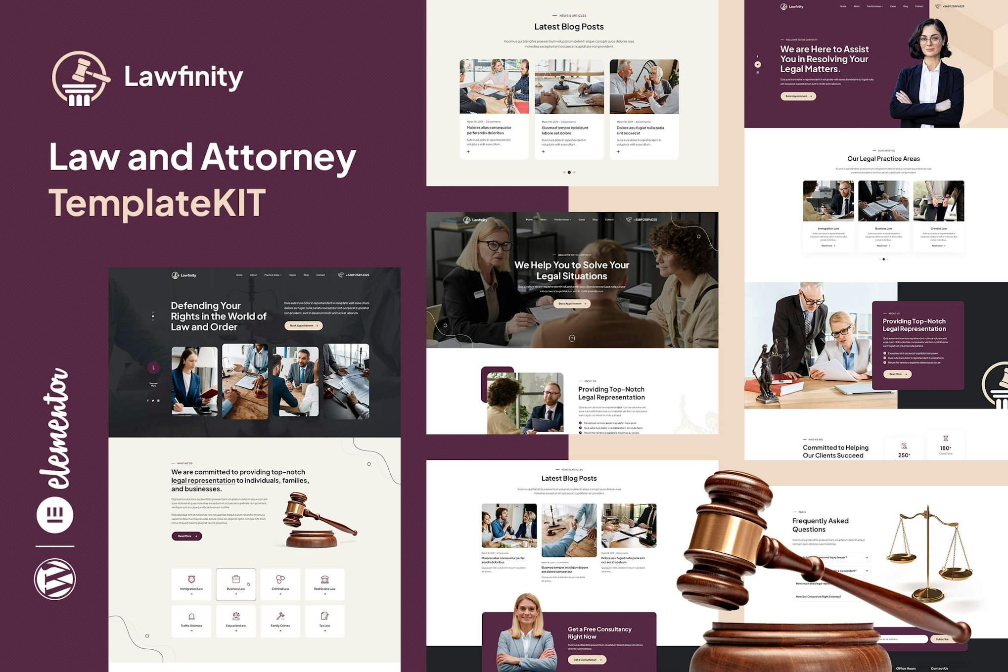 Download Lawfinity - Law & Attorney Elementor Template Kit