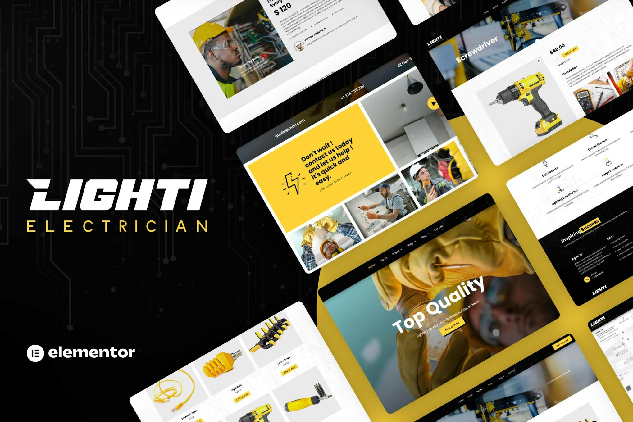 Download Lighti - Electrician Elementor Pro Template Kit