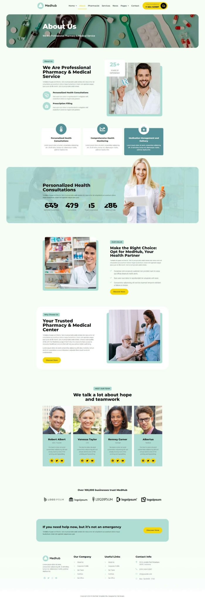 Download MedHub - Pharmacy & Medical Services Elementor Template Kit