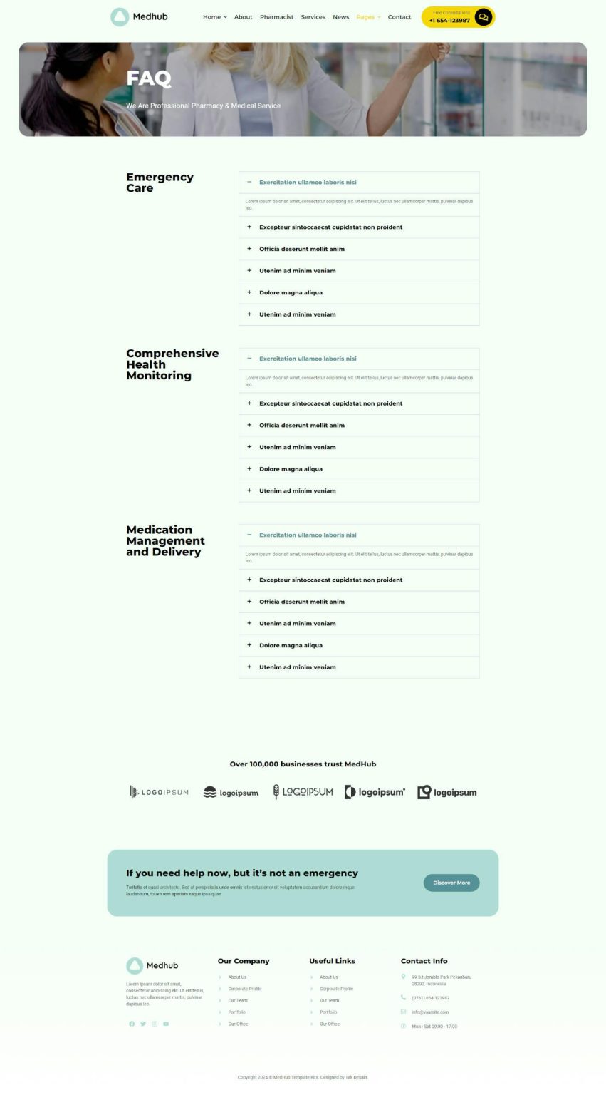 Download MedHub - Pharmacy & Medical Services Elementor Template Kit