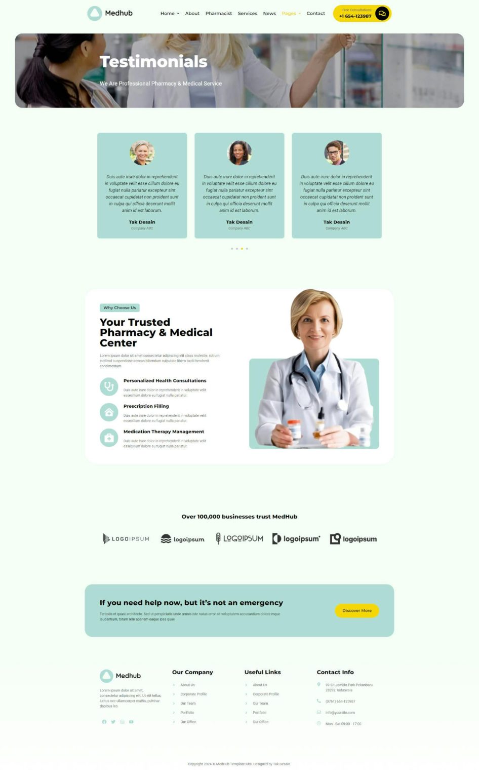 Download MedHub - Pharmacy & Medical Services Elementor Template Kit