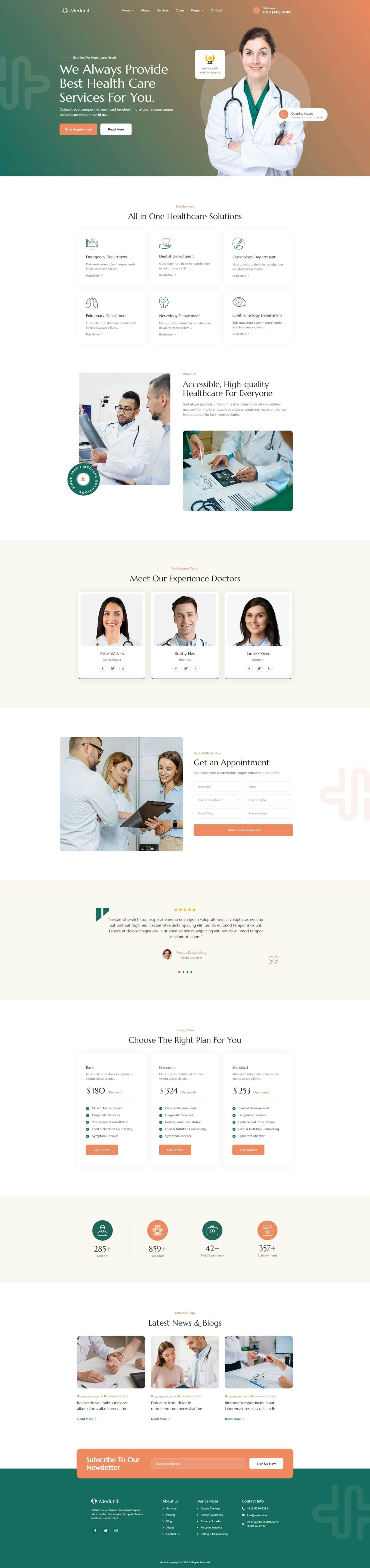 Download Medunit - Psychologists & Health Care Elementor Template Kit