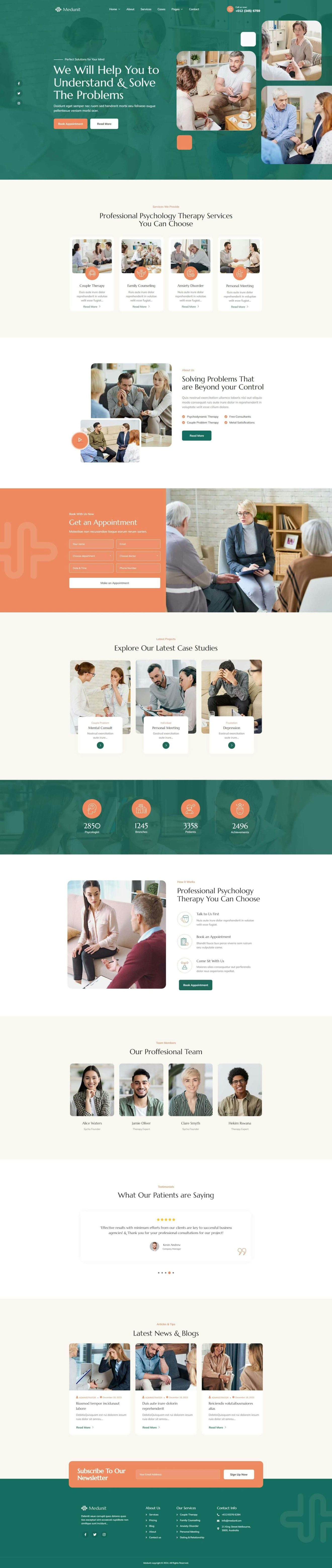 Download Medunit - Psychologists & Health Care Elementor Template Kit