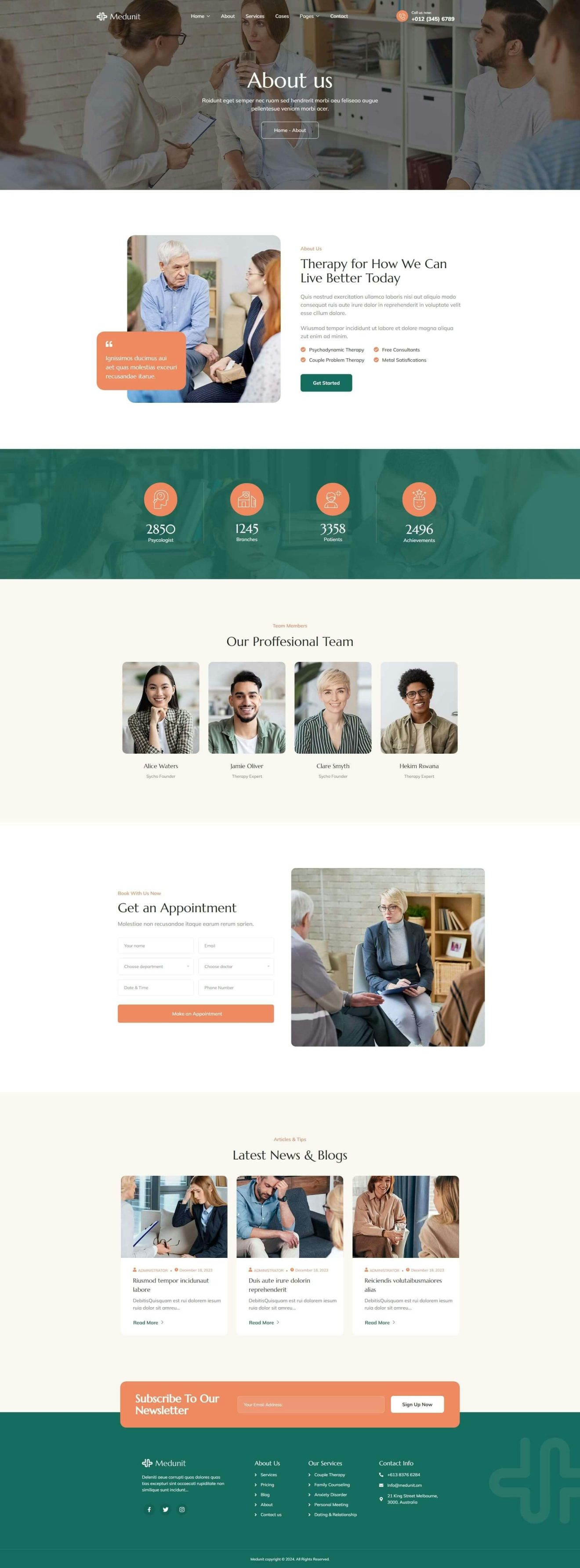 Download Medunit - Psychologists & Health Care Elementor Template Kit