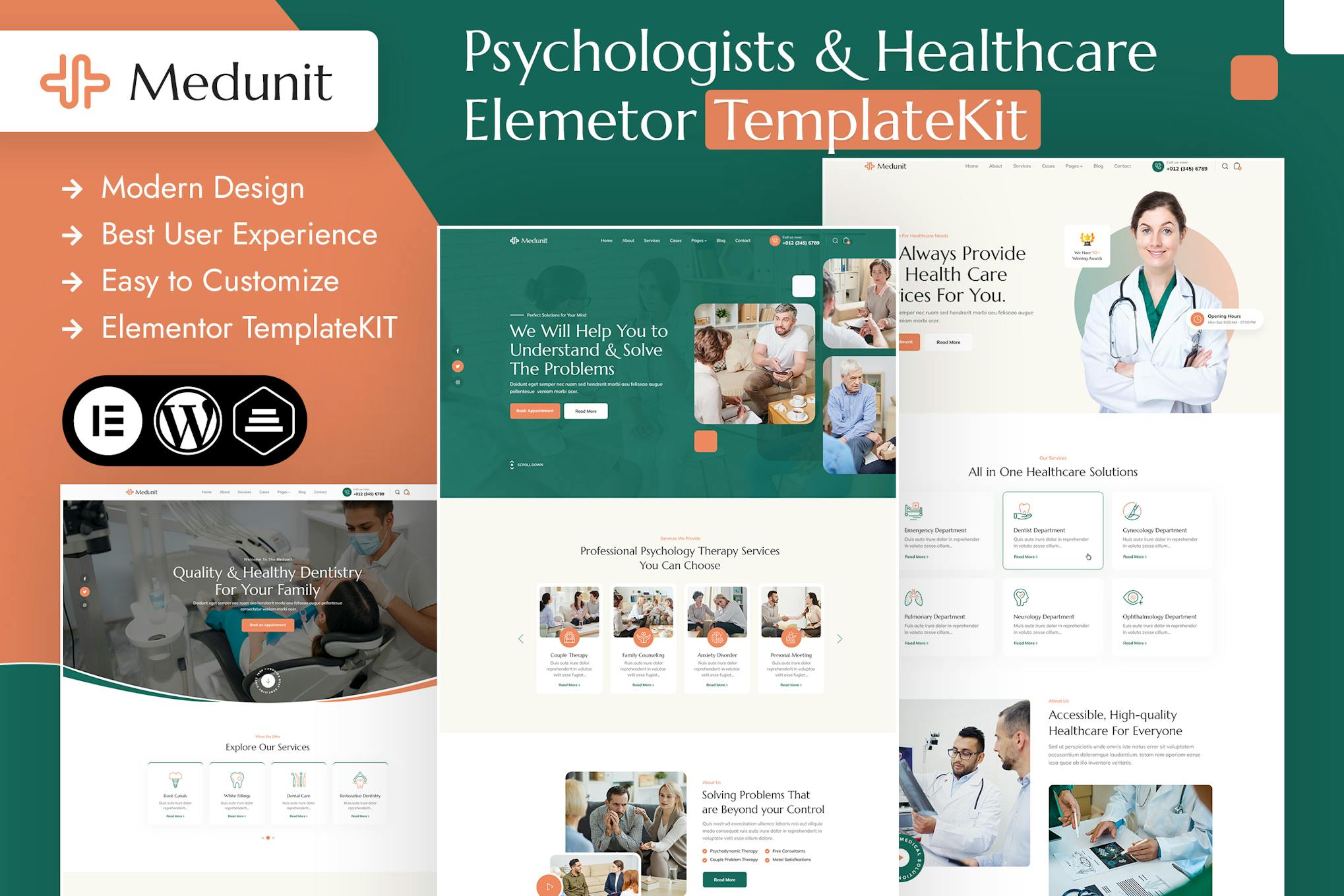 Download Medunit - Psychologists & Health Care Elementor Template Kit