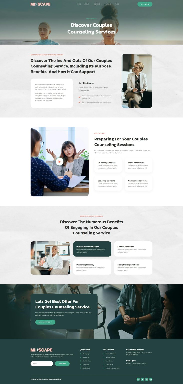 Download Mindscape - Mental Health Consulting Elementor Template Kit