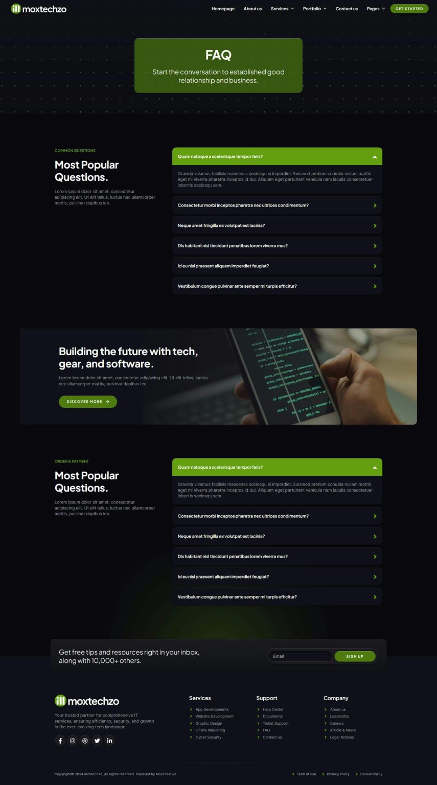 Download MoxTechzo - Tech Company & IT Service Elementor Template Kit