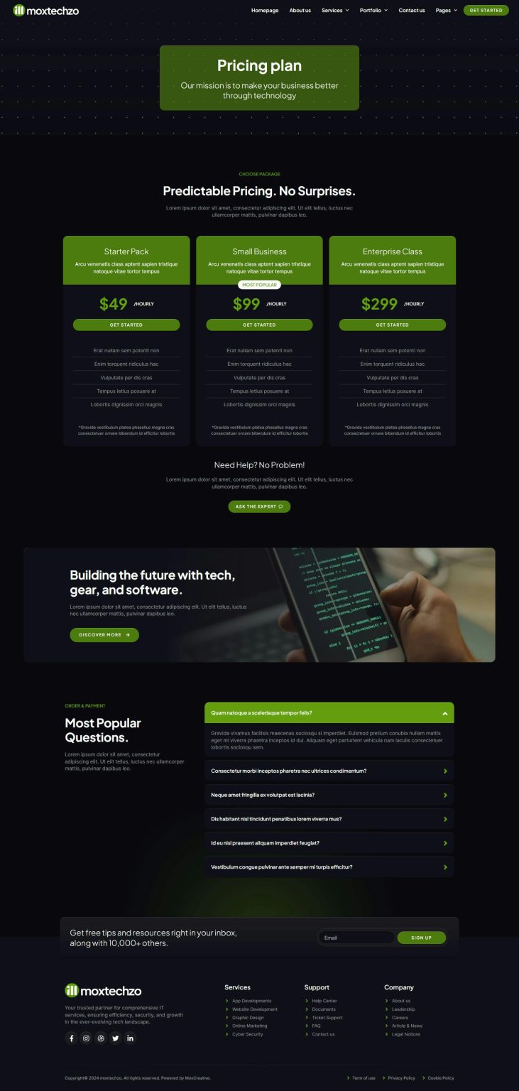 Download MoxTechzo - Tech Company & IT Service Elementor Template Kit