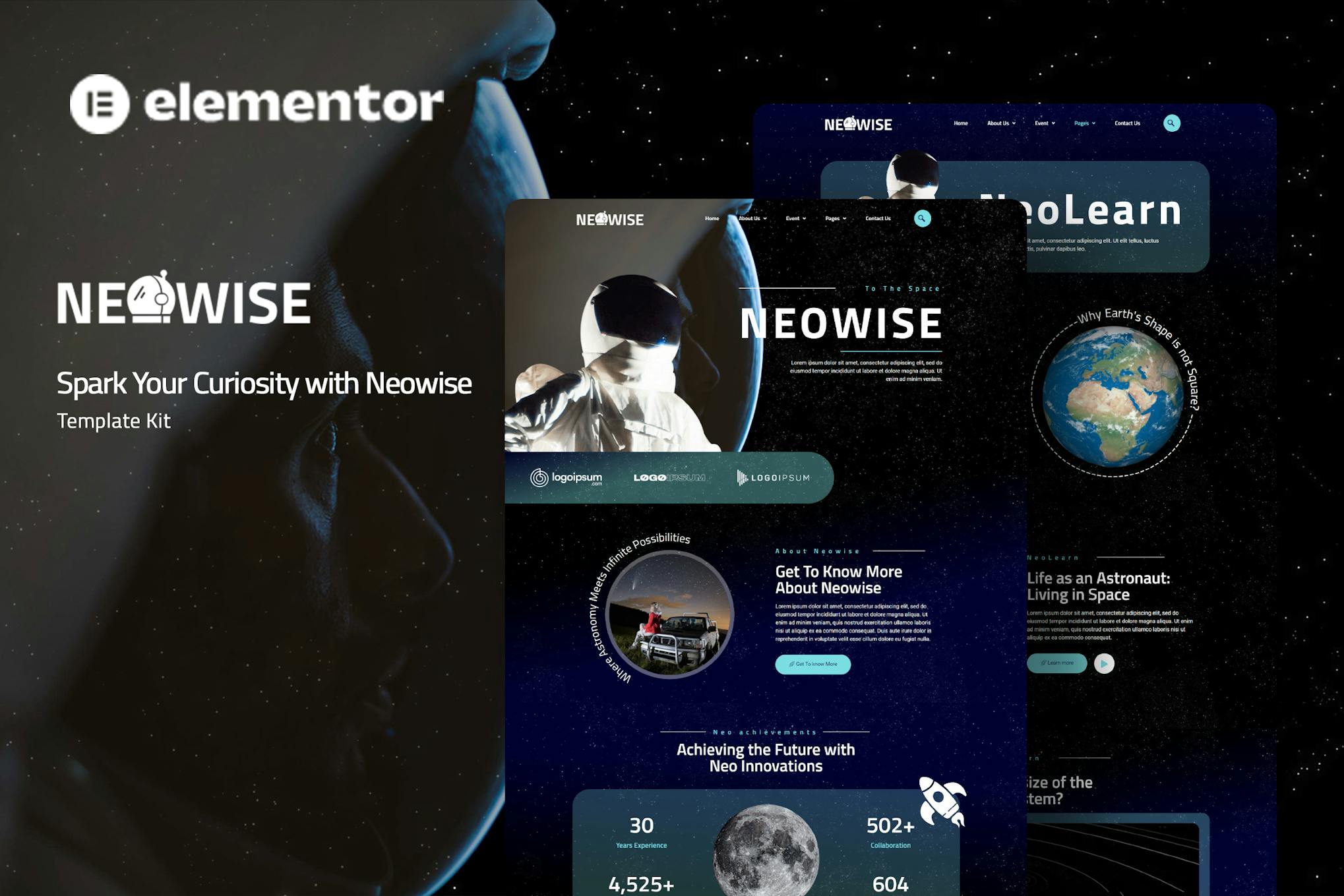 Download Neowise - Astronomy Elementor Template Kit