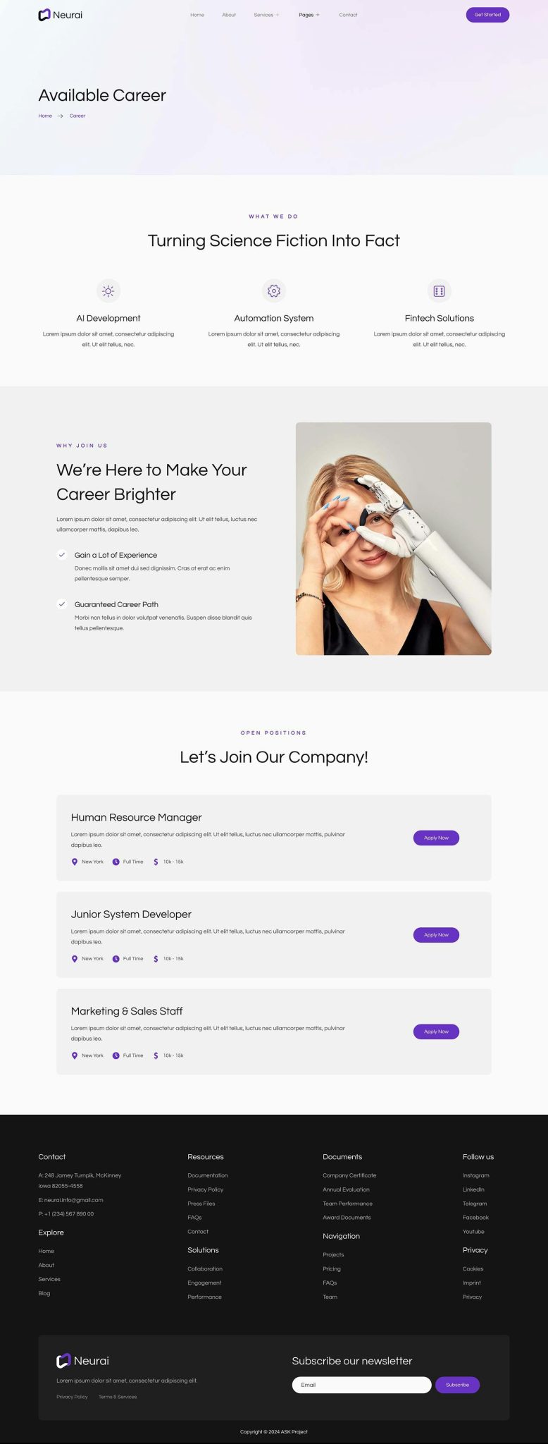 Download Neurai - Artificial Intelligence Elementor Template Kit