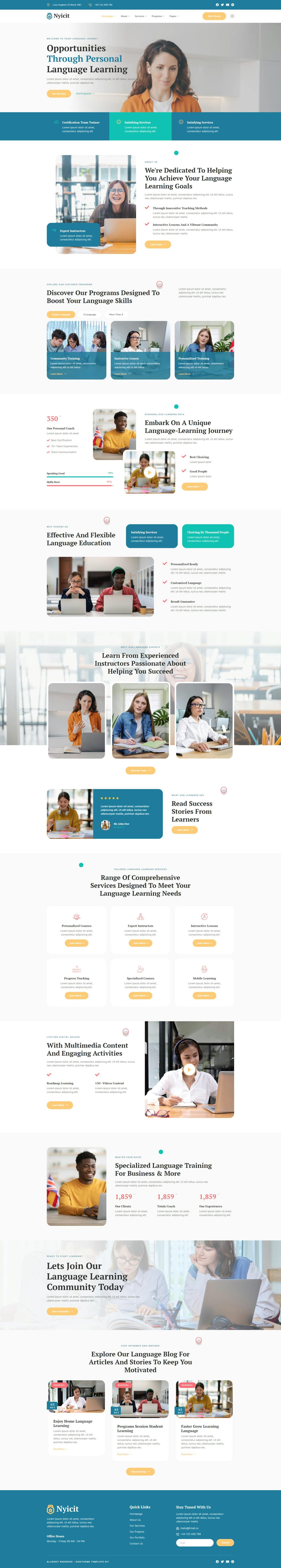 Download Nyicit - Language Course & Learning Center Elementor Template kit