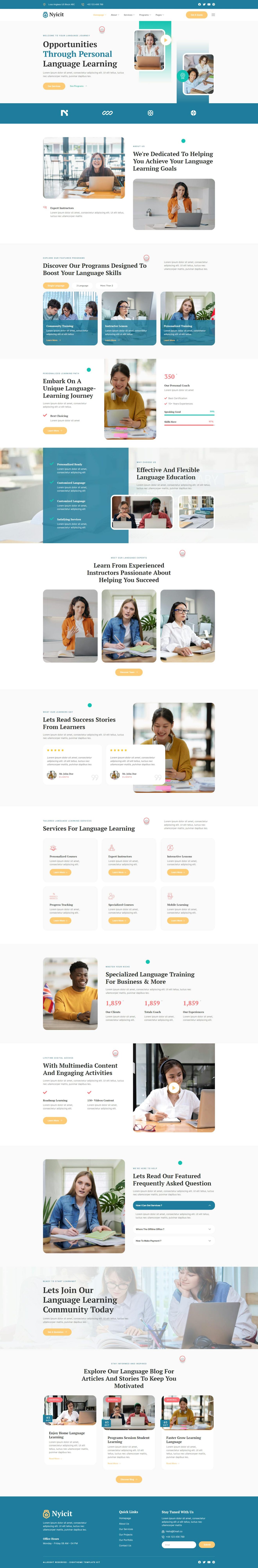 Download Nyicit - Language Course & Learning Center Elementor Template kit