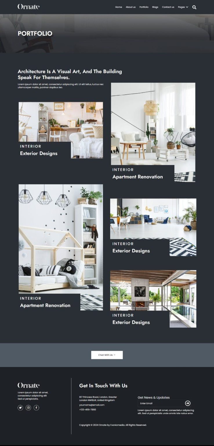 Download Ornate - Architecture & Interior Design Elementor Template Kit