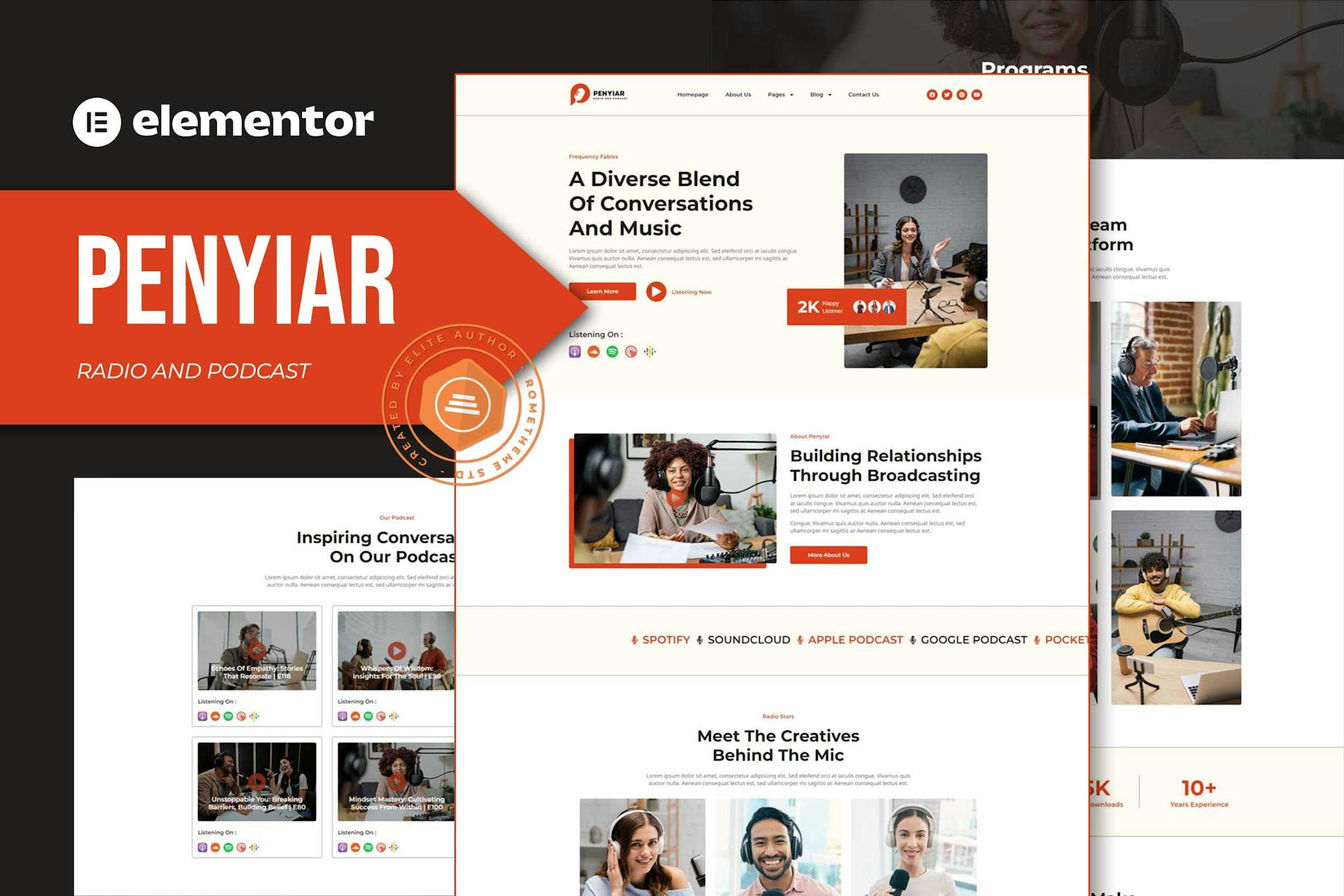 Download Penyiar - Radio & Podcast Elementor Template Kit