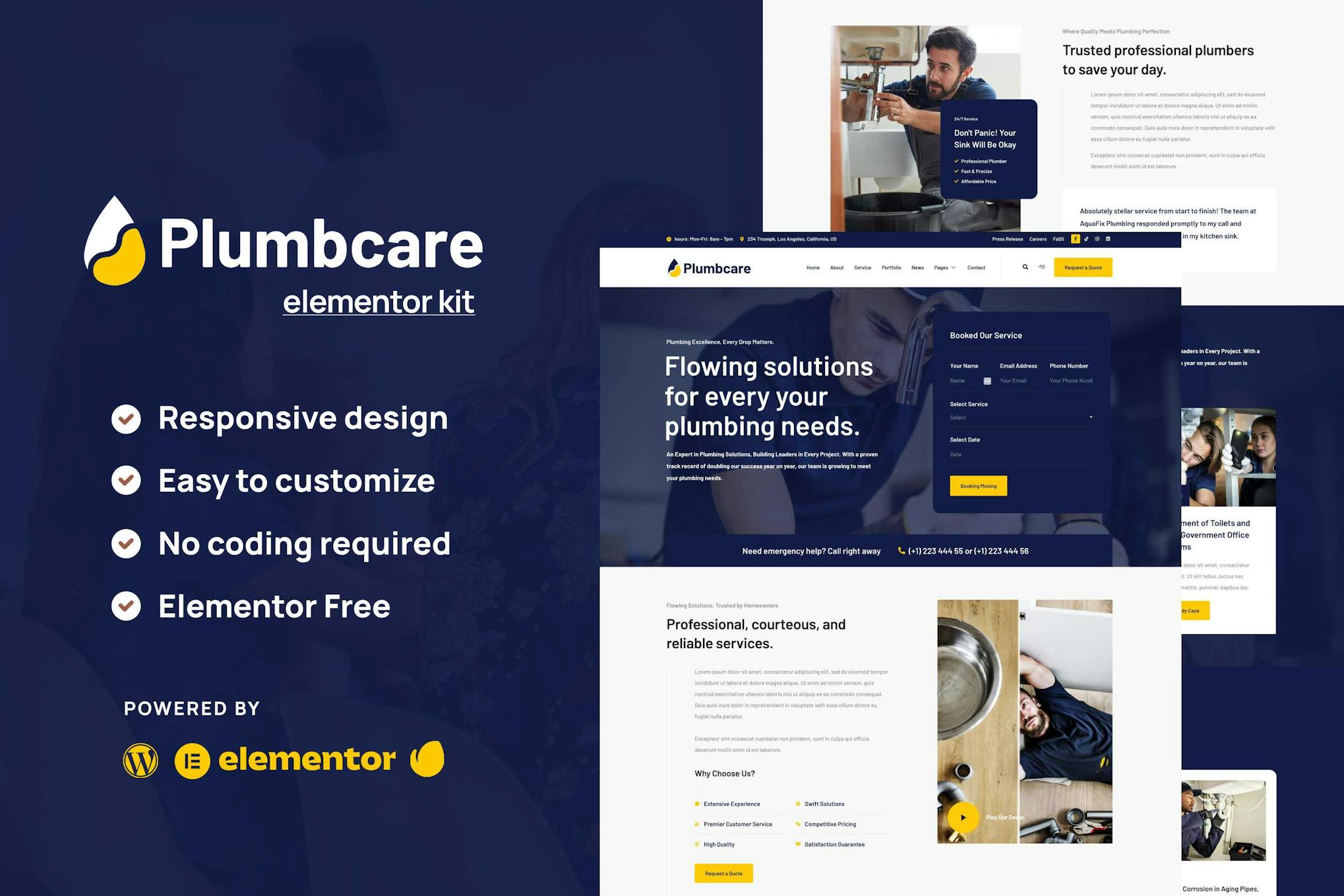 Download PlumbCare - Plumbing Service Elementor Template Kit