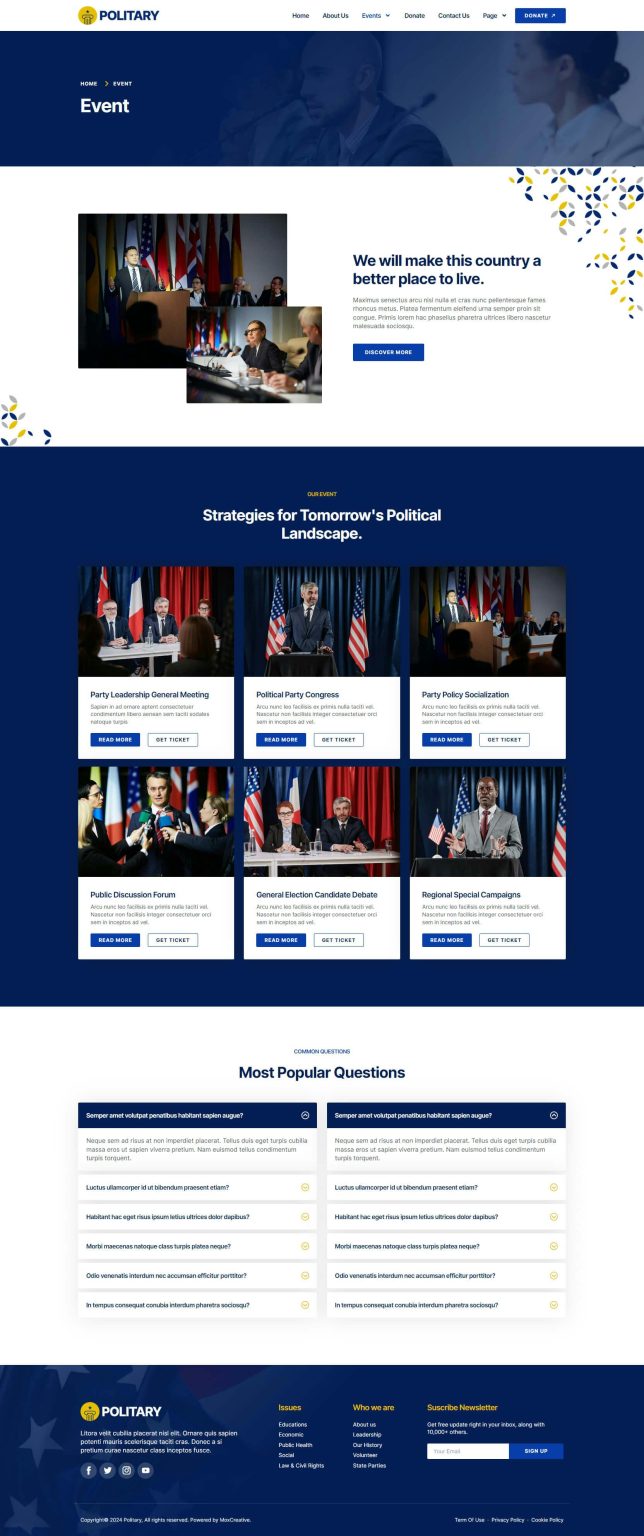 Download Politary - Politician & Public Servant Elementor Pro Template Kit