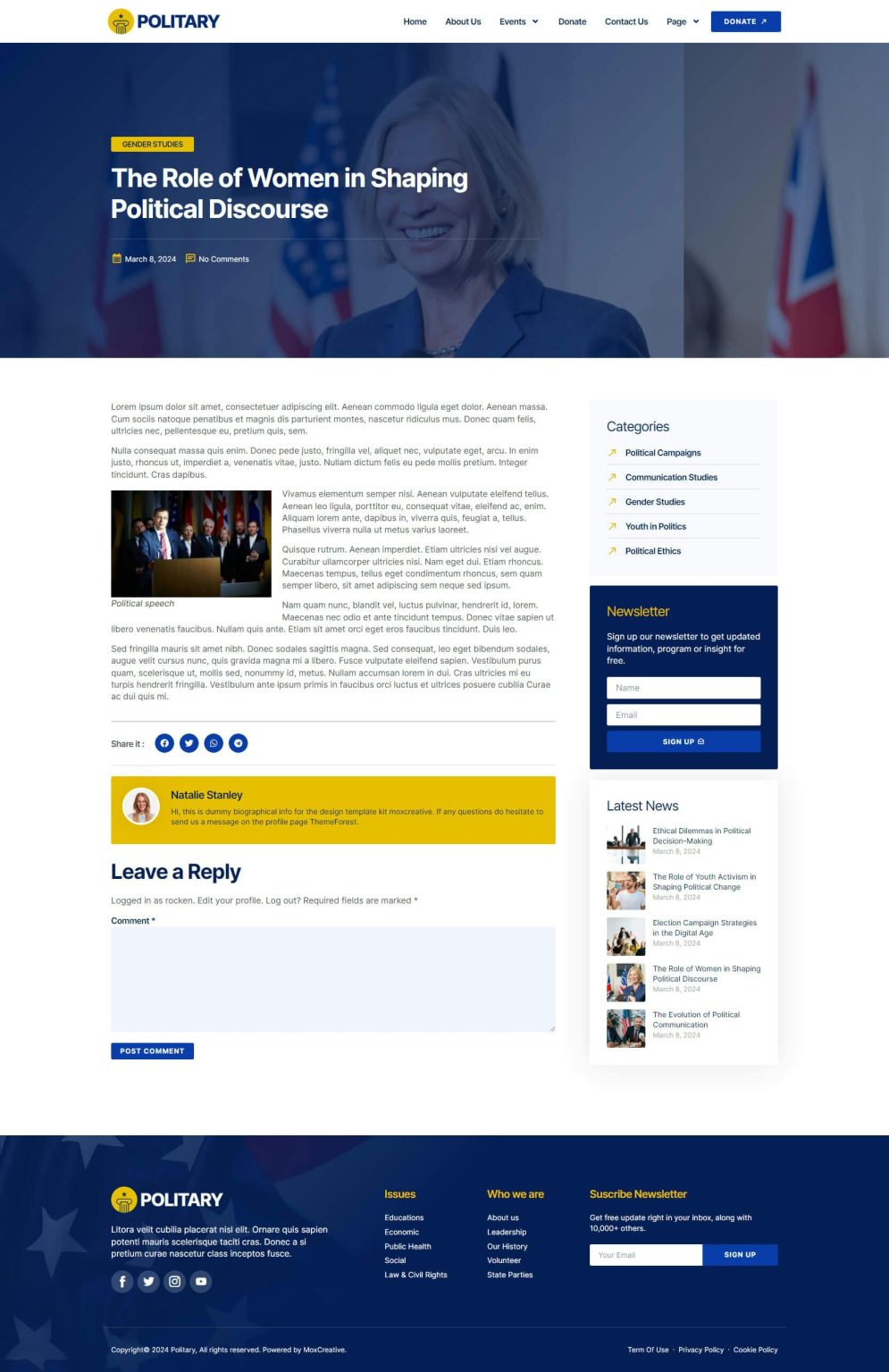 Download Politary - Politician & Public Servant Elementor Pro Template Kit