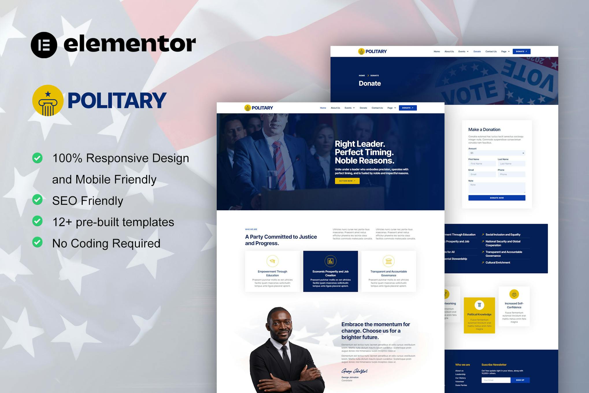 Download Politary - Politician & Public Servant Elementor Pro Template Kit