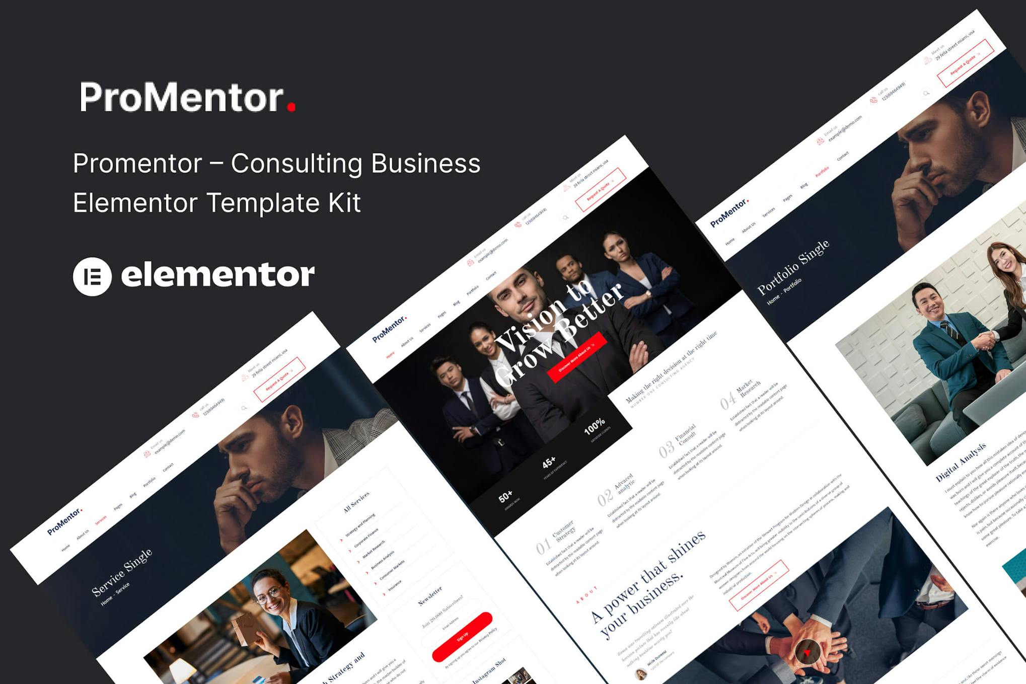 Download Promentor – Business Consulting Elementor Template Kit