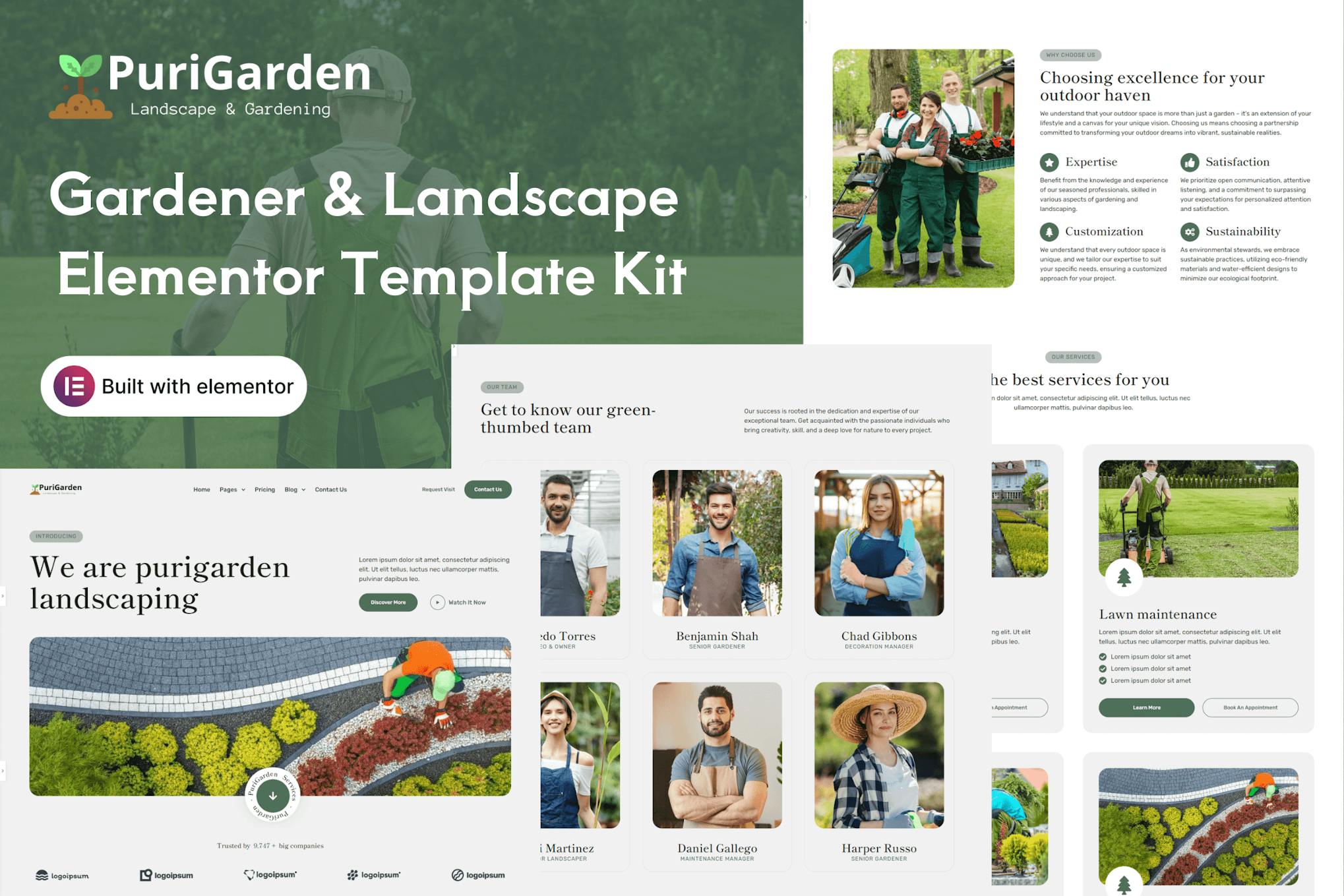 Download PuriGarden - Gardener & Landscape Elementor Pro Template Kit