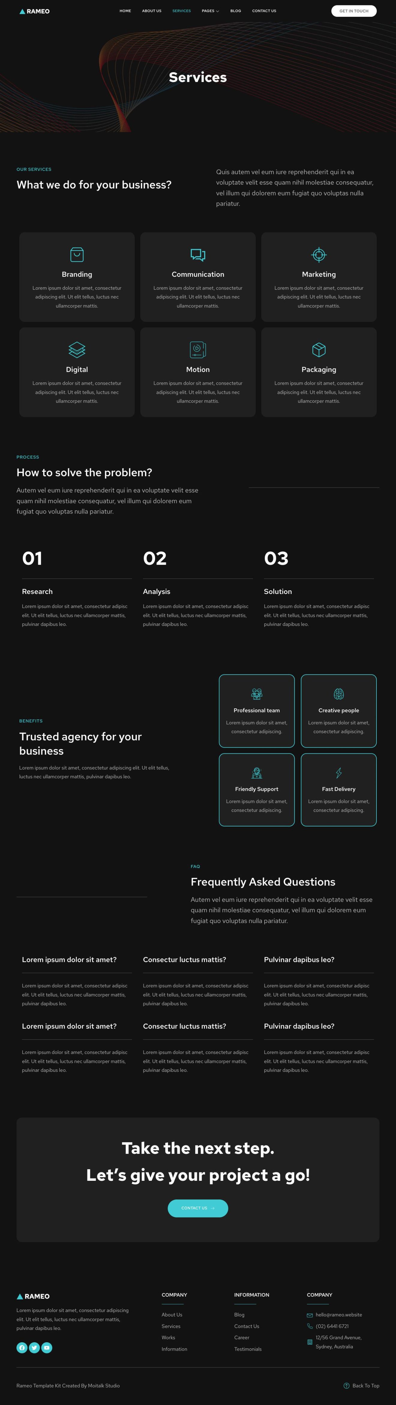 Download Rameo - Dark Digital Agency Elementor Template Kit