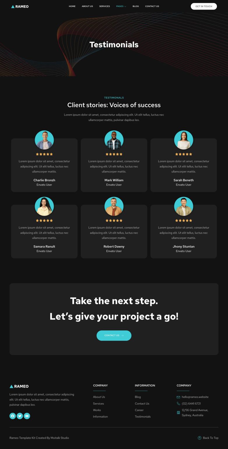 Download Rameo - Dark Digital Agency Elementor Template Kit