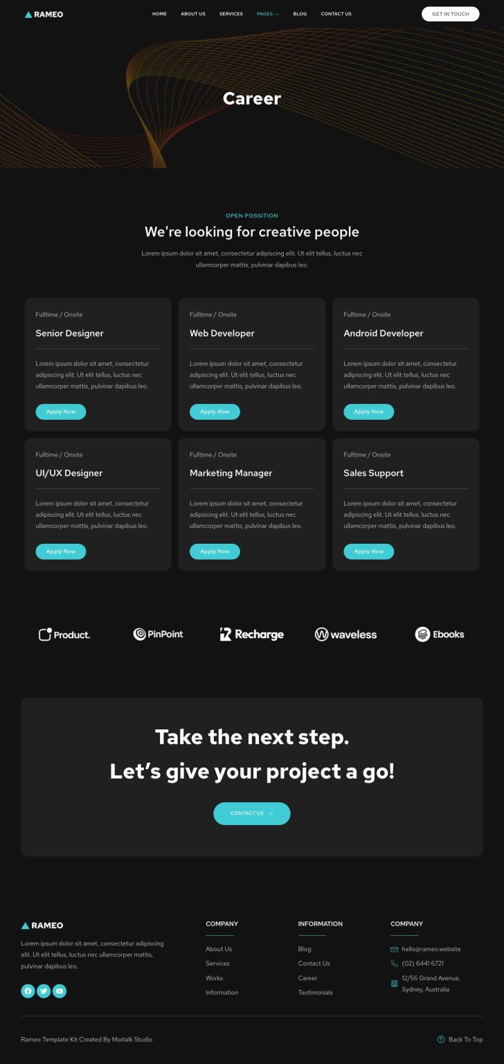 Download Rameo - Dark Digital Agency Elementor Template Kit