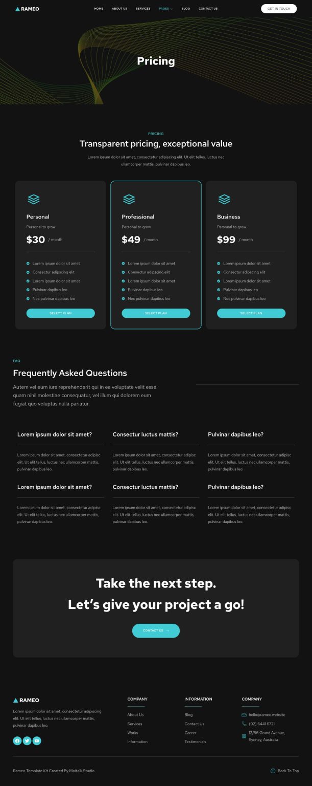 Download Rameo - Dark Digital Agency Elementor Template Kit