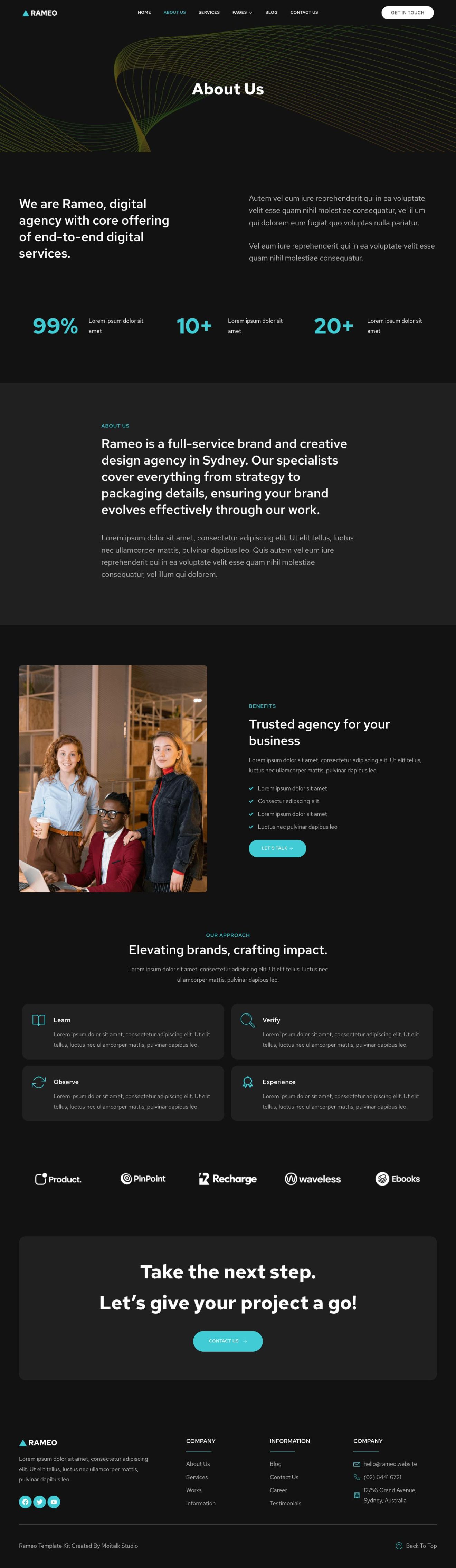 Download Rameo - Dark Digital Agency Elementor Template Kit