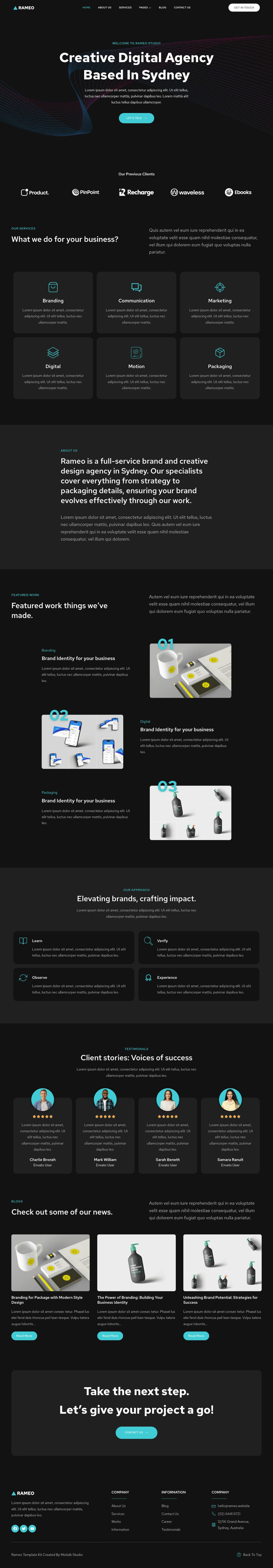 Download Rameo - Dark Digital Agency Elementor Template Kit