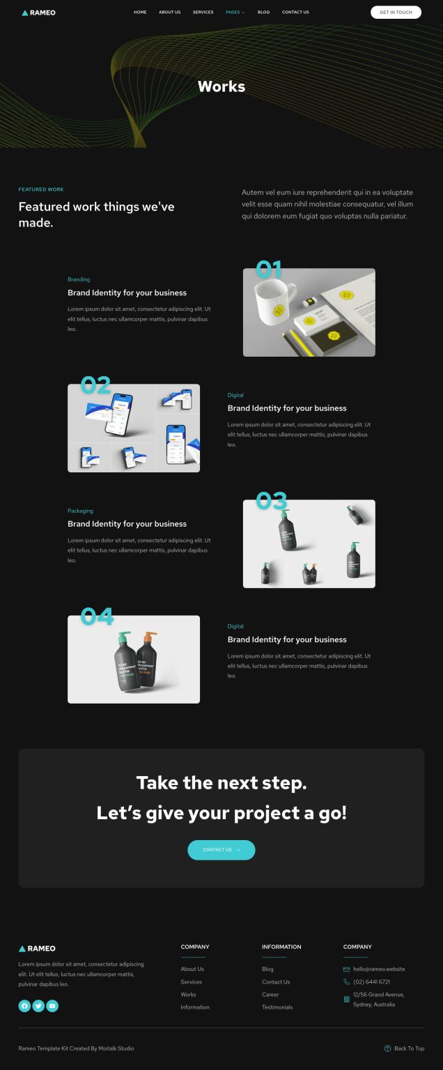 Download Rameo - Dark Digital Agency Elementor Template Kit