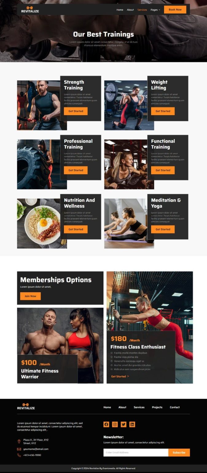 Download Revitalize - Fitness Gym Elementor Template Kit