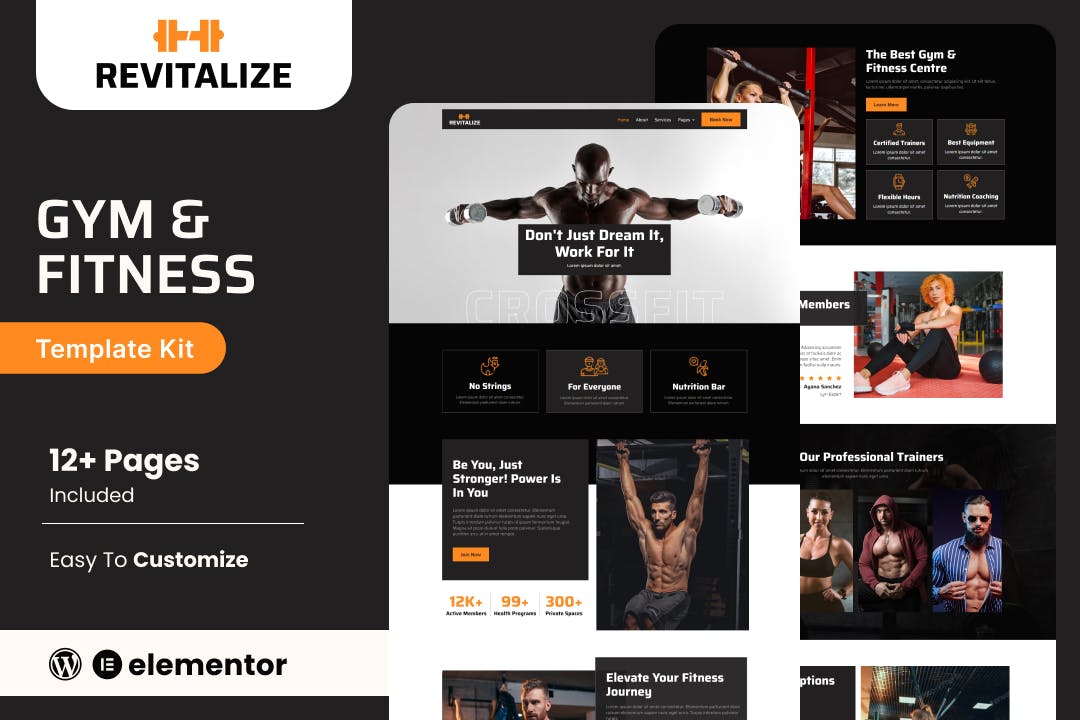 Download Revitalize - Fitness Gym Elementor Template Kit