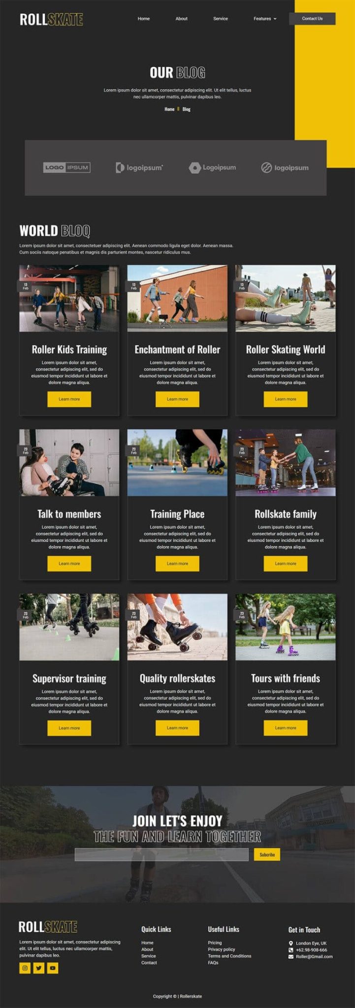 Download Rollskate - Rollerskating Community Elementor Template Kit