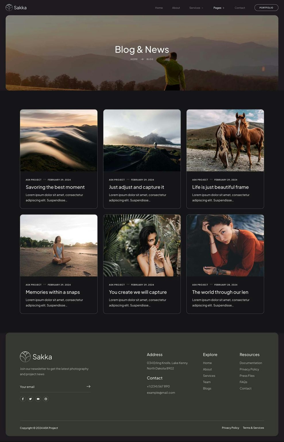 Download Sakka - Photography Service & Portfolio Elementor Template Kit