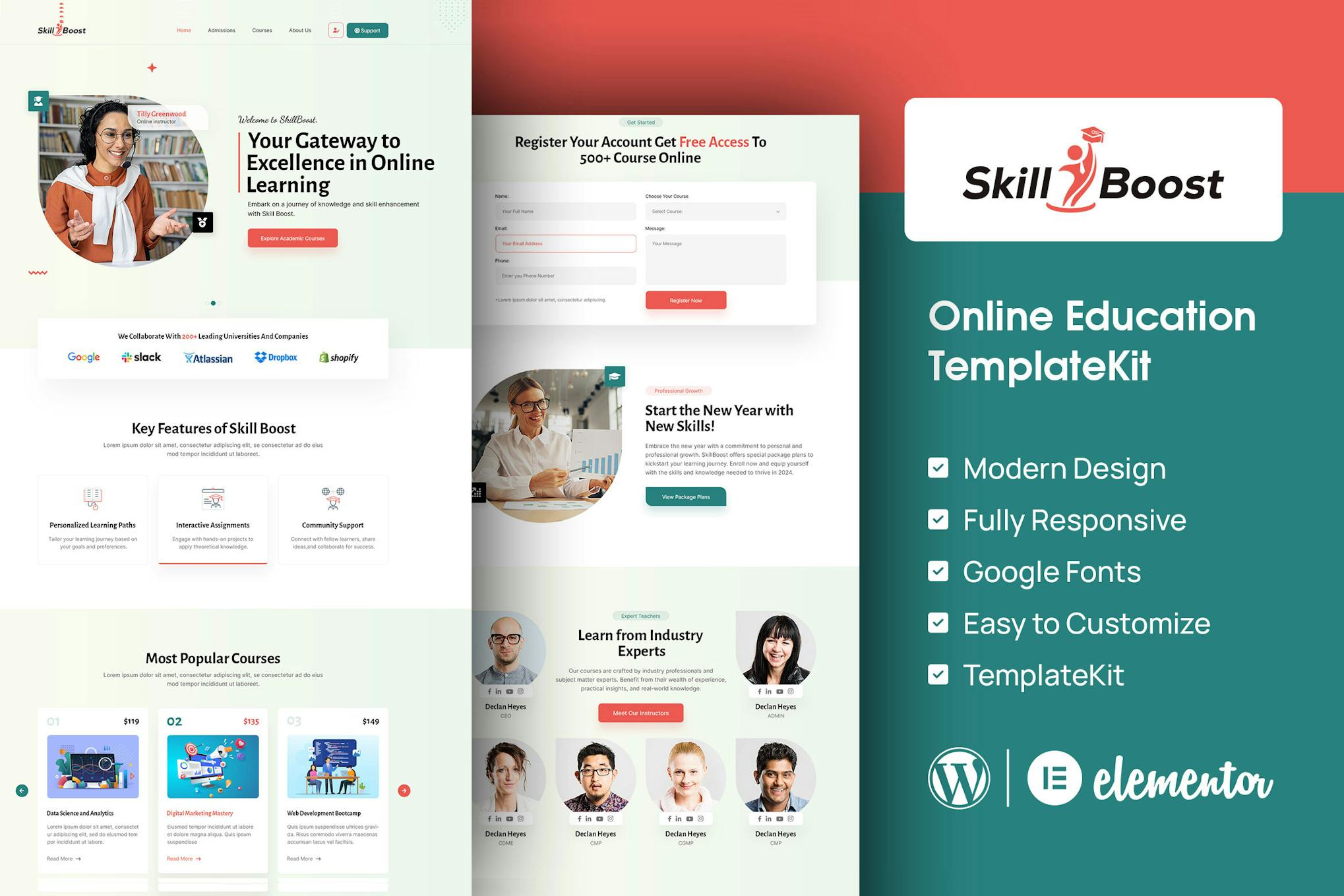 Download Skill Boost - Online Education Elementor Template Kit