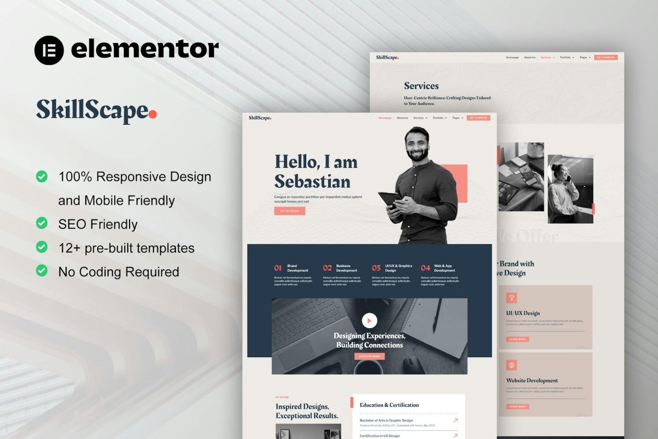 Download SkillScape - Creative Agency & Portfolio Elementor Template Kit