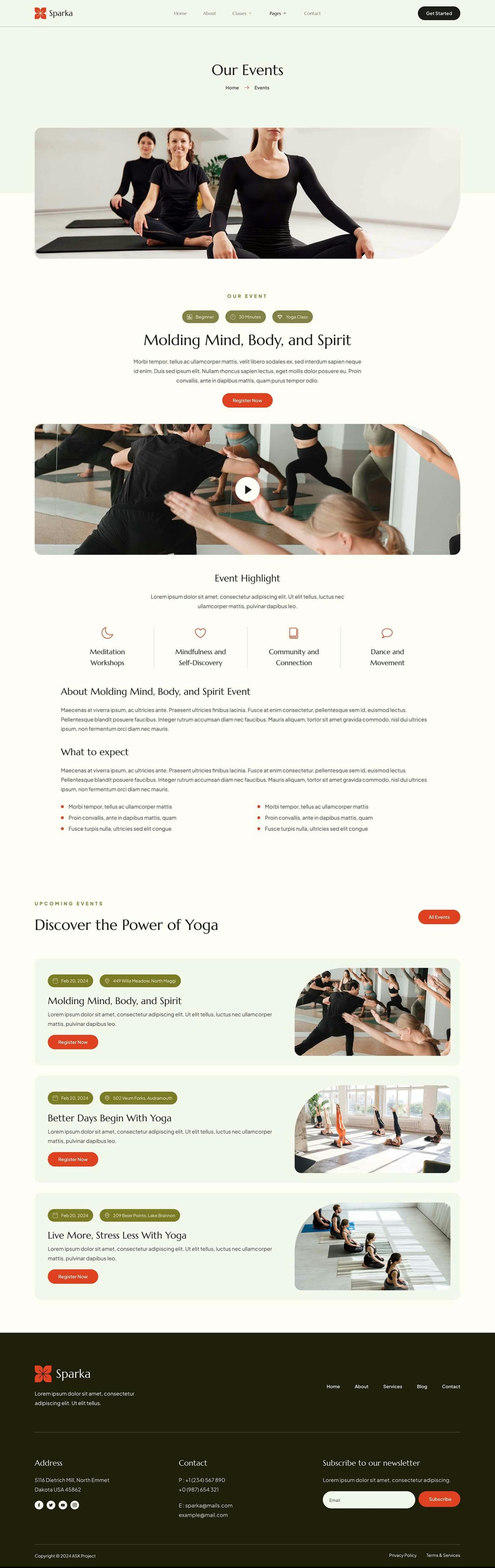 Download Sparka - Yoga Studio & Meditation Elementor Template Kit