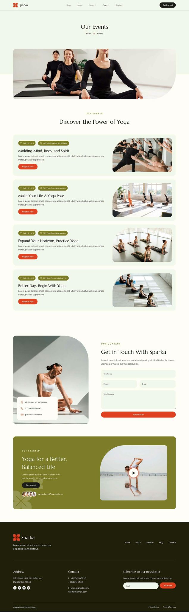 Download Sparka - Yoga Studio & Meditation Elementor Template Kit