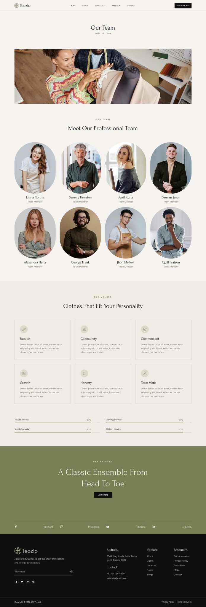 Download Teozio - Garment & Textile Industry Elementor Template Kit