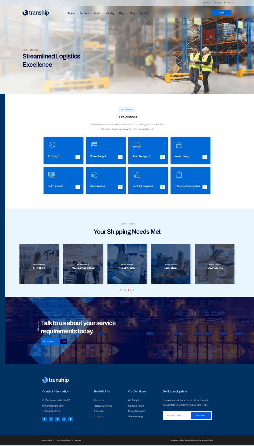 Download Tranship - Logistics & Transportation Services Elementor Template Kit