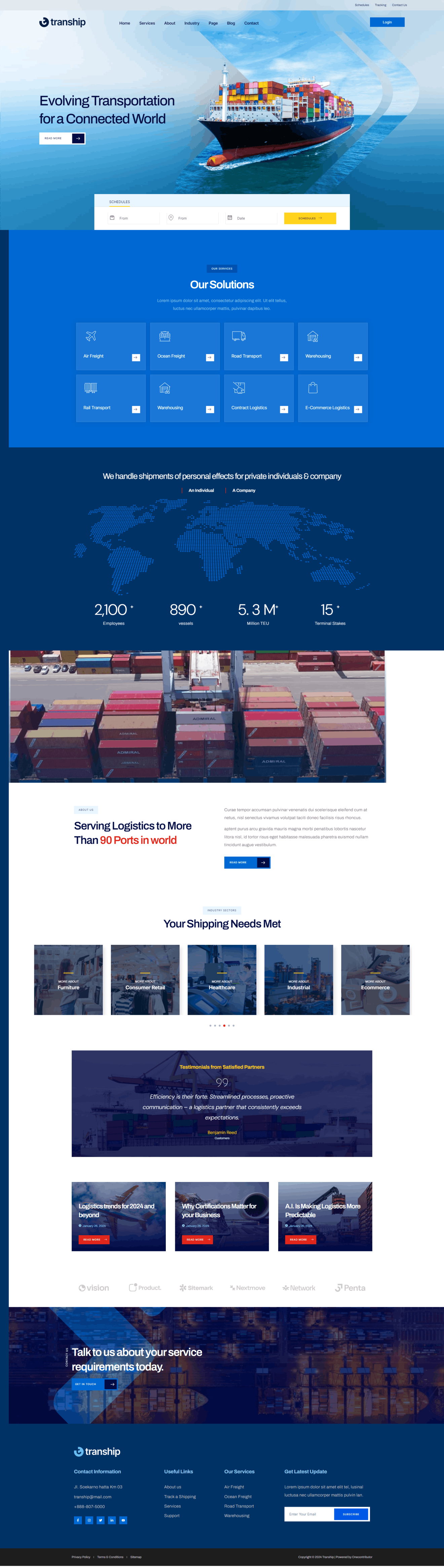 Download Tranship - Logistics & Transportation Services Elementor Template Kit