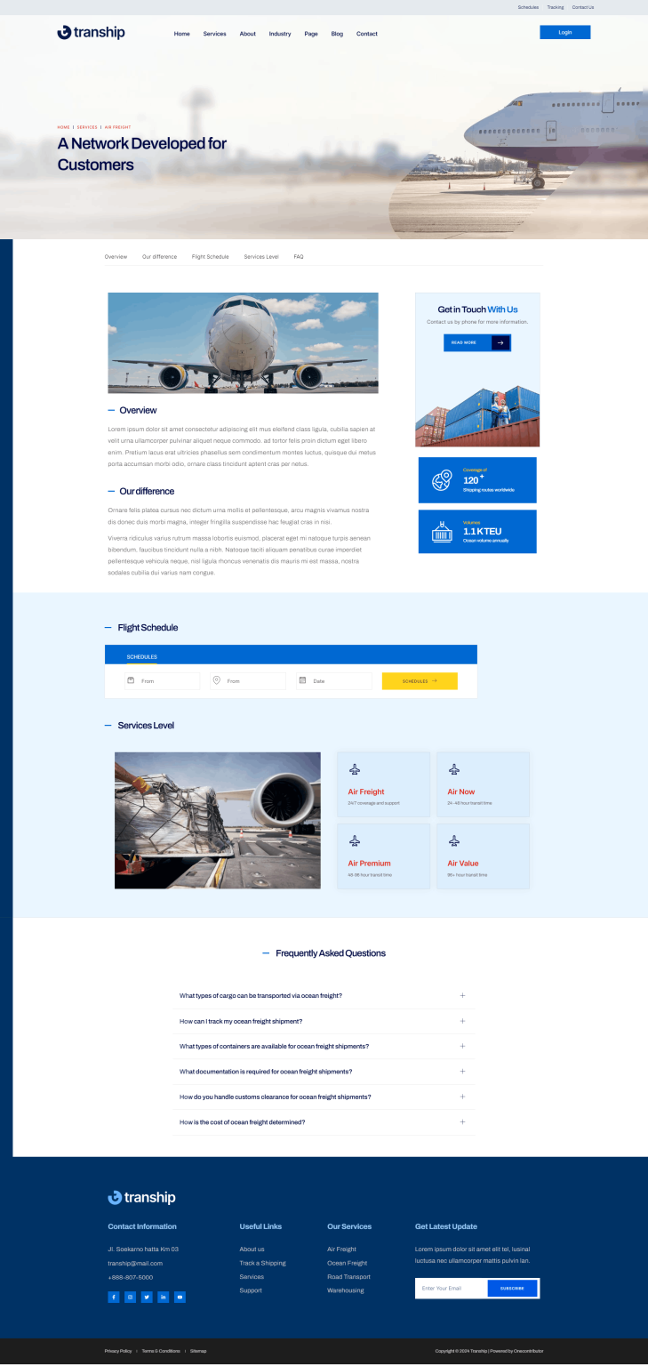 Download Tranship - Logistics & Transportation Services Elementor Template Kit