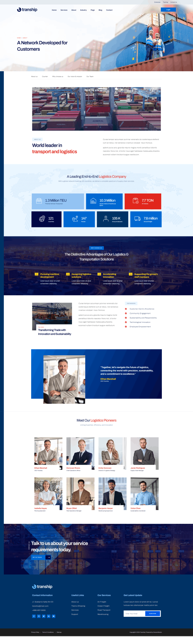 Download Tranship - Logistics & Transportation Services Elementor Template Kit