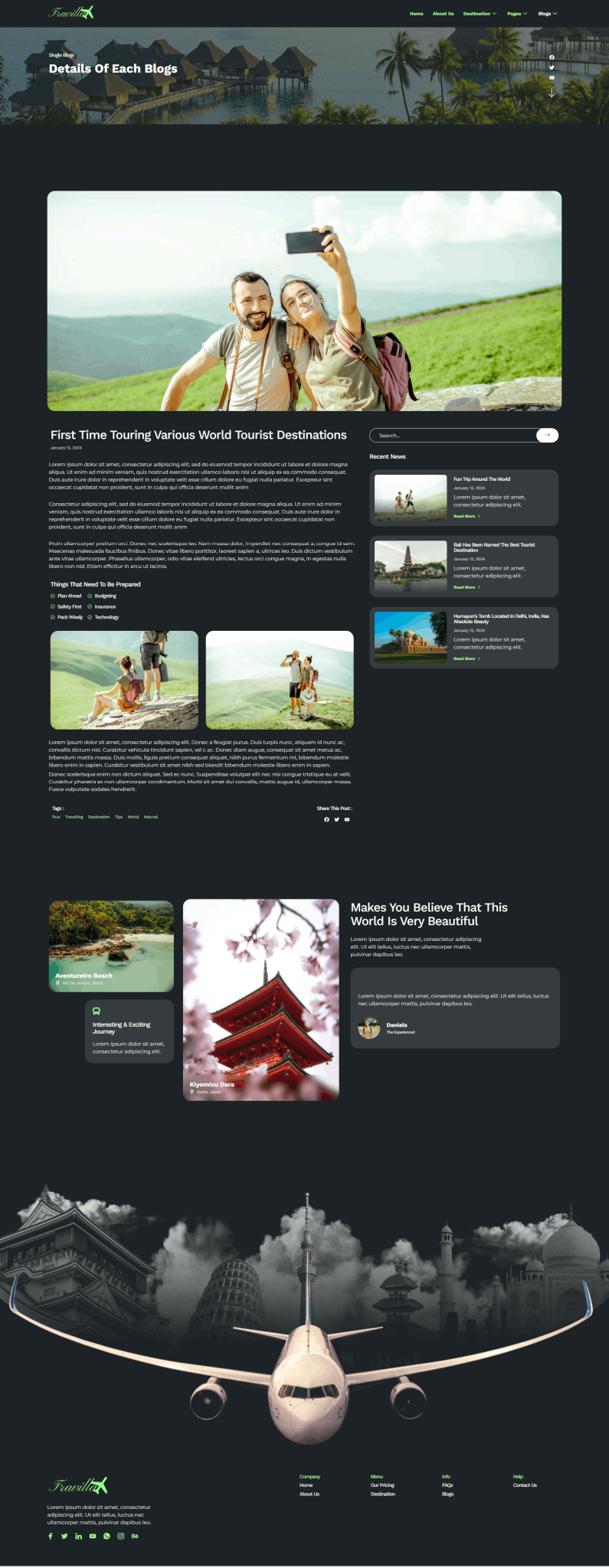 Download Travilla - Travel & Accommodation Elementor Template Kit