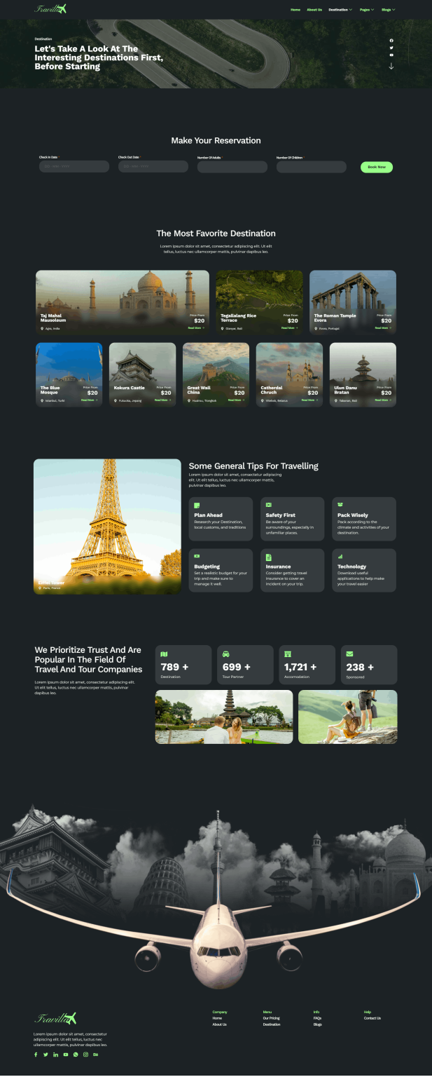 Download Travilla - Travel & Accommodation Elementor Template Kit