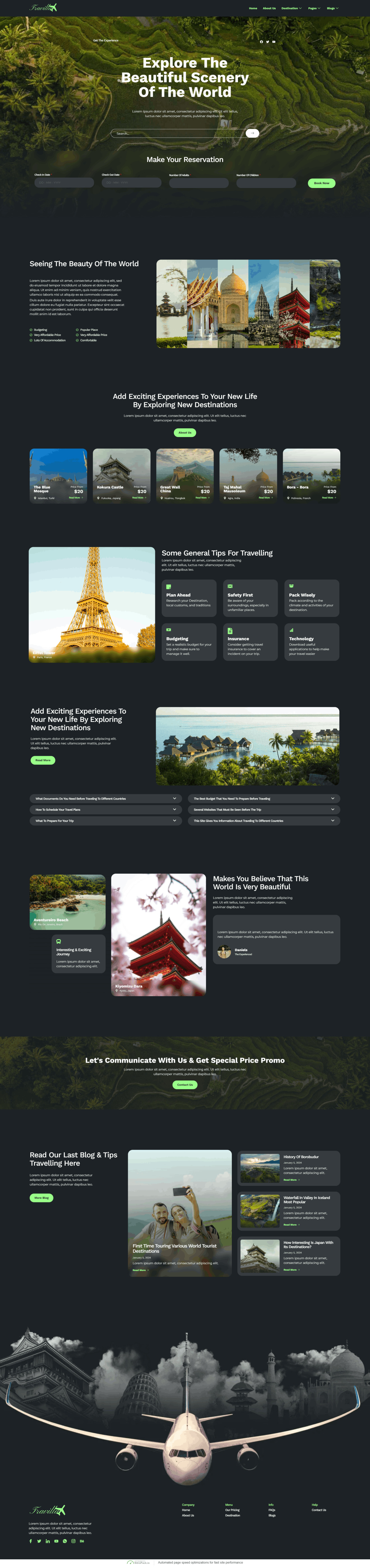 Download Travilla - Travel & Accommodation Elementor Template Kit