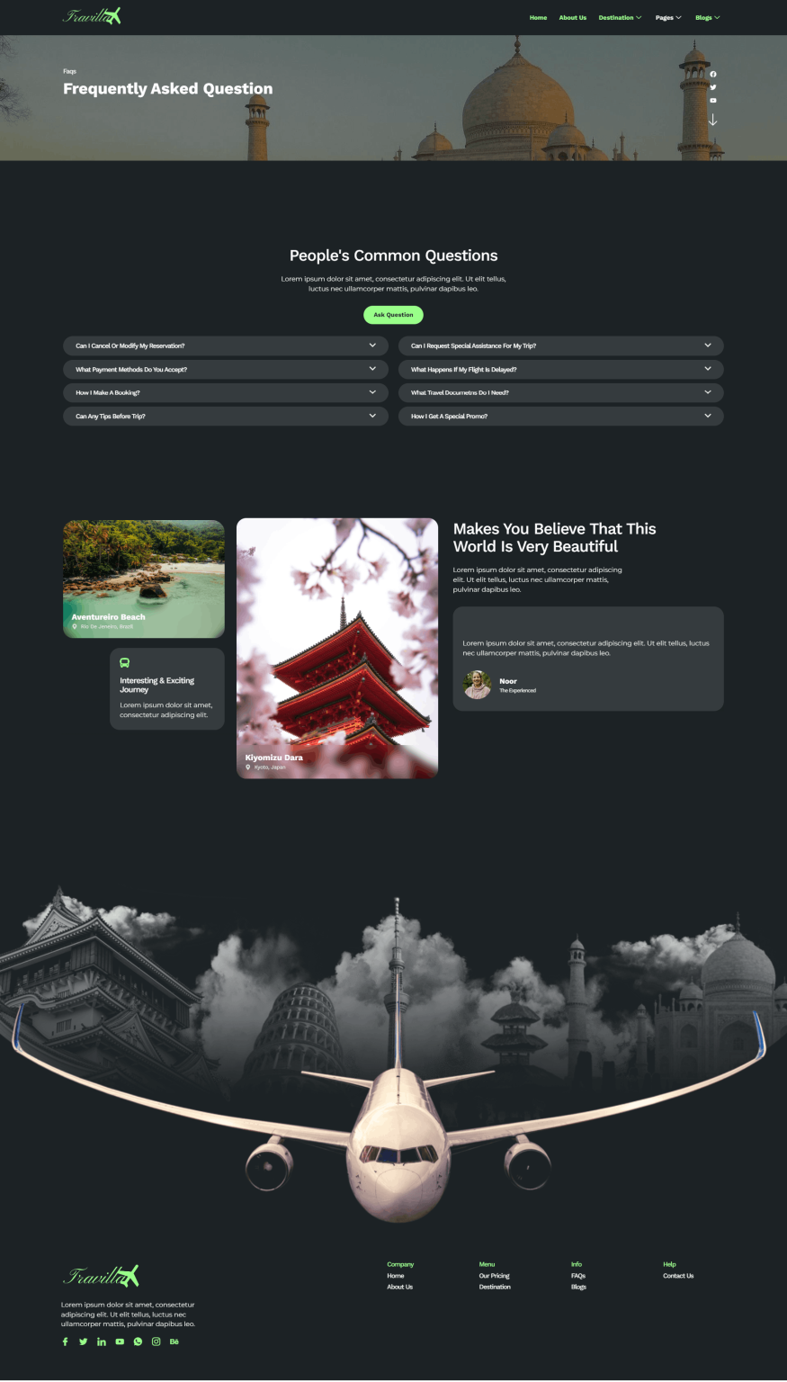 Download Travilla - Travel & Accommodation Elementor Template Kit