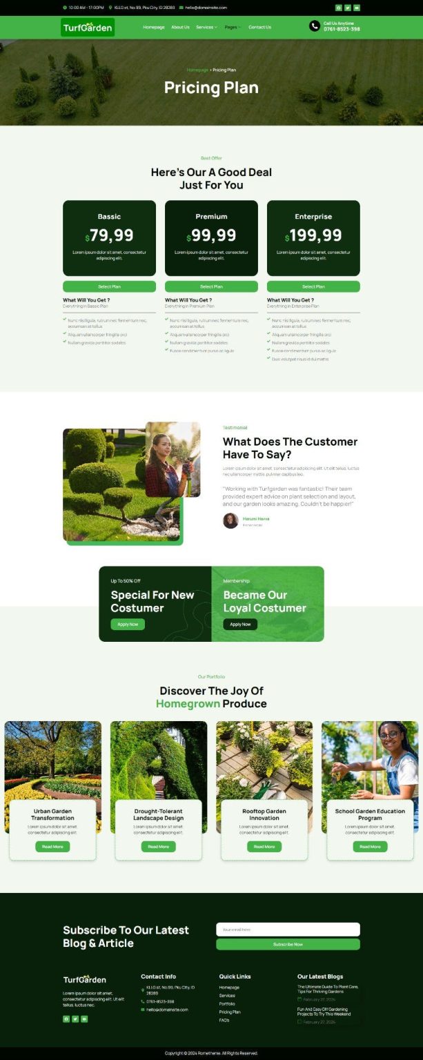 Download Turfgarden - Landscape & Gardening Elementor Template Kit